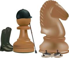 schaak stukken beeltenis paard: rijden vector