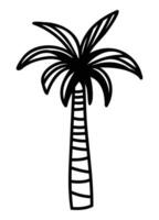 datum palm boom lijn kunst vector illustratie