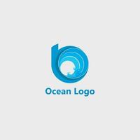 blauw oceaan logo met brief b vector