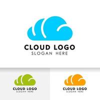 wolk logo ontwerp sjabloon vector pictogram. cloud tech-logo.