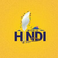 typografie - visv Hindi diva's middelen wereld Hindi dag, 10 januari, gelukkig Hindi diwas Indisch festival Hindi dag viering, Indisch typografie vector