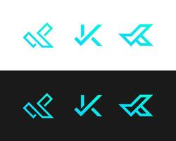 brief k monogram meetkundig vorm lijn technologie logo ontwerp. vector