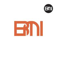 brief bmi monogram logo ontwerp vector