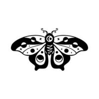 hemel- vlinder tekening illustratie. hand- getrokken mooi lijn kunst vlinder tatoeëren. deze boho vlinder zijn mooi zo voor ontwerp van mystiek projecteren, kaart en poster maken, decoratie kleren, enz vector