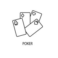 poker concept lijn icoon. gemakkelijk element illustratie. poker concept schets symbool ontwerp. vector