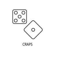 craps concept lijn icoon. gemakkelijk element illustratie. craps concept schets symbool ontwerp. vector