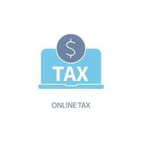 online belasting concept lijn icoon. gemakkelijk element illustratie. online belasting concept schets symbool ontwerp. vector