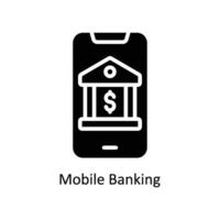 mobiel bank vector solide icoon ontwerp illustratie. bedrijf en beheer symbool Aan wit achtergrond eps 10 het dossier