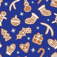 kerst peperkoek patroon. voor feestelijke decoratie, achtergrond, stof, inpakpapier vector