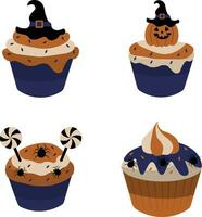 halloween koekje met verschillend ontwerp en vorm geven aan. vector illustratie set.