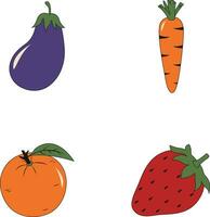 verzameling van fruit en groenten. vlak tekenfilm ontwerp. vector illustratie.