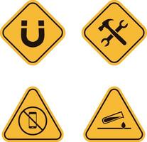 Gevaar waarschuwing aandacht icoon verzameling. met verschillend symbool. vector illustratie.