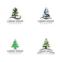 kerstboom plat pictogram bos of park eenvoudige vector natuur afbeelding ontwerp