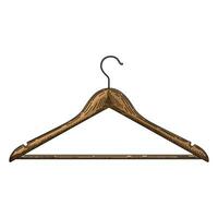 elegant silhouet van een houten jas hanger. vector