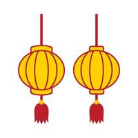 vlak illustratie van Chinese nieuw jaar ornament Aan geïsoleerd achtergrond vector