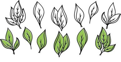 tekening blad icoon schetsen blad clip art vector illustratie