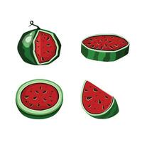reeks van kleurrijk hand- getrokken watermeloenen met transparant achtergrond eps10 vector
