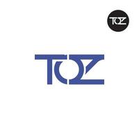 brief tozo monogram logo ontwerp vector