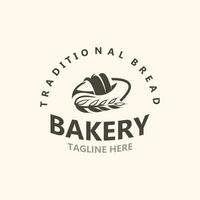 brood wijnoogst stijl logo ontwerp vector, etiket Product bakken winkel eigengemaakt sjabloon vector