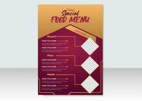 voedsel menu ontwerp voedsel bestellen, gezond voedsel bedrijf online Promotie folder met abstract achtergrond vector