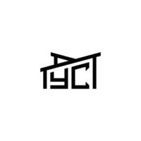 yc eerste brief in echt landgoed logo concept vector