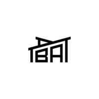 ba eerste brief in echt landgoed logo concept vector