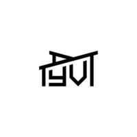yv eerste brief in echt landgoed logo concept vector