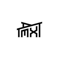 mx eerste brief in echt landgoed logo concept vector