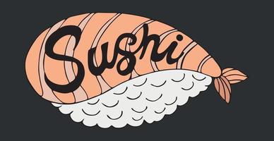 woord sushi gestileerd als een stijlvol logo - vector