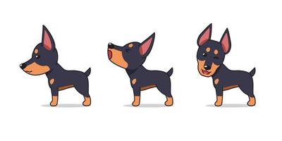 stripfiguur dobermann hond poses vector