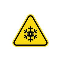 sneeuw waarschuwing teken. verkoudheid waarschuwing teken. driehoek weg teken voor koud. vector