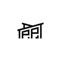 pp eerste brief in echt landgoed logo concept vector