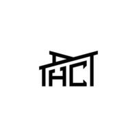 hc eerste brief in echt landgoed logo concept vector