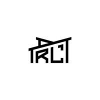 rl eerste brief in echt landgoed logo concept vector