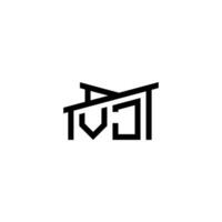 vj eerste brief in echt landgoed logo concept vector