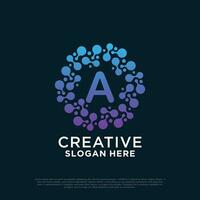 verbinding logo ontwerp met brief creatief concept premie vector