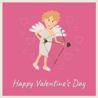 Cupido ansichtkaart voor Valentijnsdag dag vector