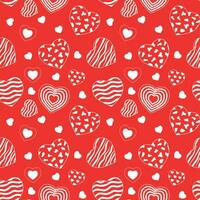 de patroon is naadloos met harten in rood. Valentijnsdag dag patroon voor papier, voor verpakking voor achtergrond. vector
