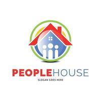 mensen, gezinnen, gemeenschappen, groepen en samenspel huis icoon vector logo sjabloon illustratie ontwerp