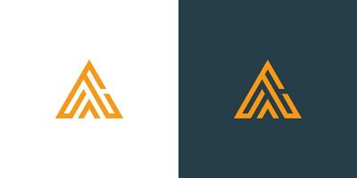 oranje driehoek met de brieven aa en aac driehoek. vector