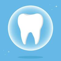 tand icoon Aan blauw. tandheelkunde vector illustratie. boek een afspraak met een tandarts. illustratie van een tand