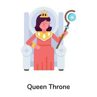 modieus koningin troon vector