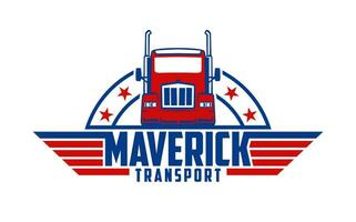 vrachtauto aanhangwagen vervoer logistiek, levering uitdrukken lading bedrijf logo ontwerp vector