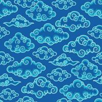 traditioneel blauw batik wolk abstract patroon vector