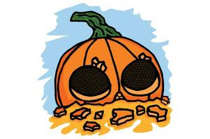 halloween pompoen hoofd sublimatie ontwerp vector