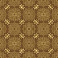 goud bloemen mandala patroon en naadloos vector