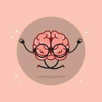geïsoleerd schattig hersenen tekenfilm karakter vector illustratie