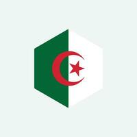 Algerije vlag veelhoek stijl insigne vector illustratie
