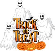 trick or treat met geesten voor halloween vector