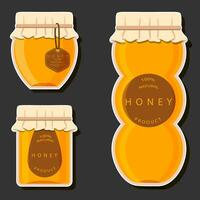 illustratie Aan thema suikerachtig vloeiende naar beneden honing in honingraat met bij vector